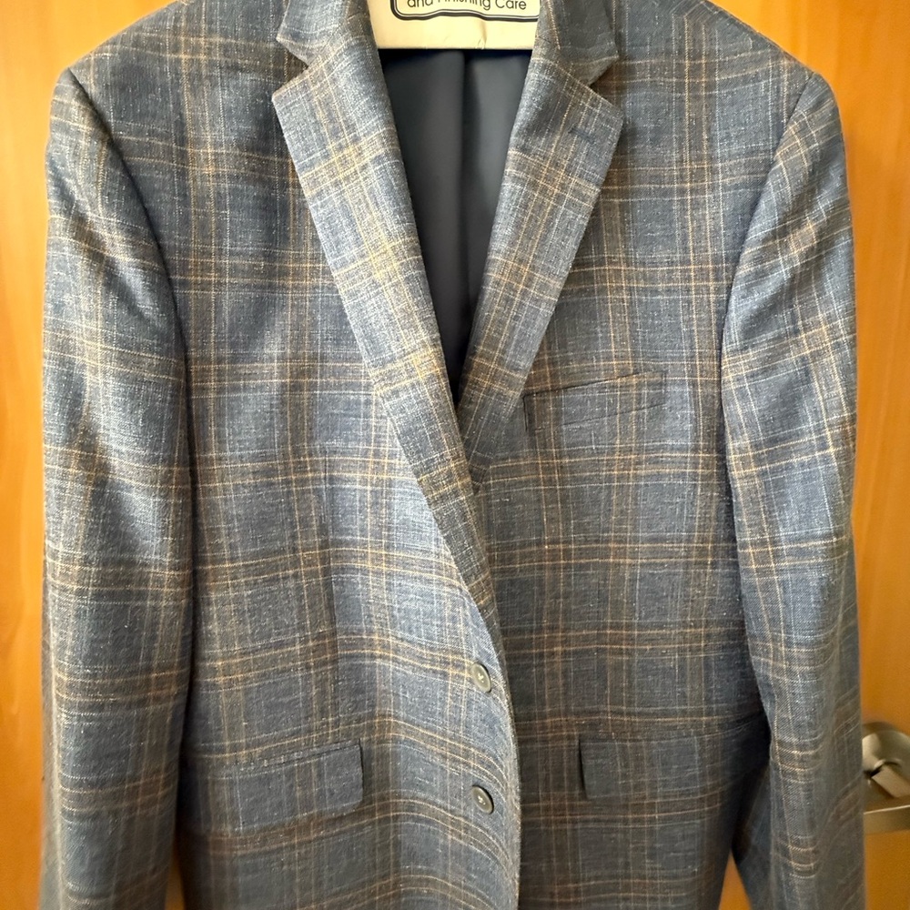Ralph Lauren Blue and Tan Checkered Blazer